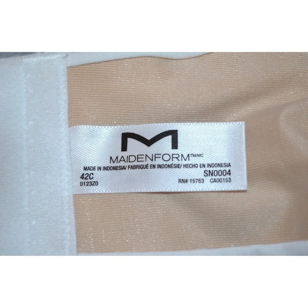 Maidenform Basically Sexy Full Coverage Strapless White Bra Size 42C  Nwt's